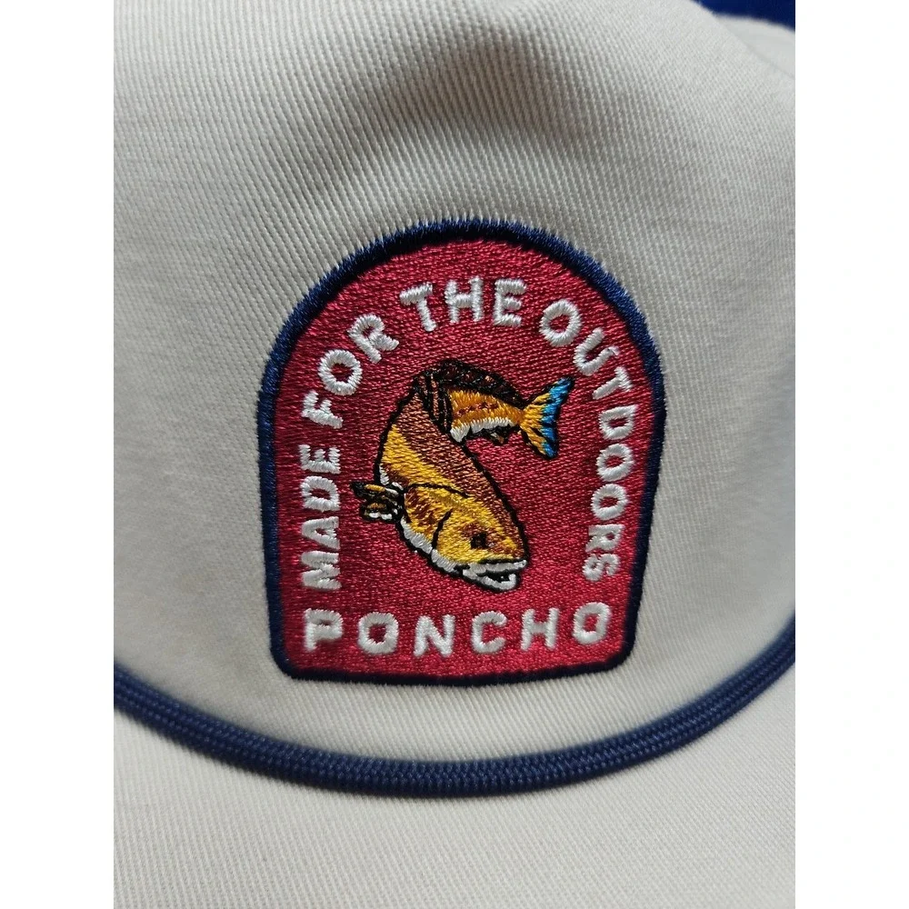 PONCHO Outdoors FISH ANGLERS Cap Trucker Hat Adjustable‎ Snapback Khaki NEW